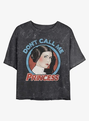 Star Wars Leia Don't Call Me Princess Mineral Wash Crop Girls T-Shirt