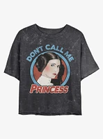 Star Wars Leia Don't Call Me Princess Mineral Wash Crop Girls T-Shirt