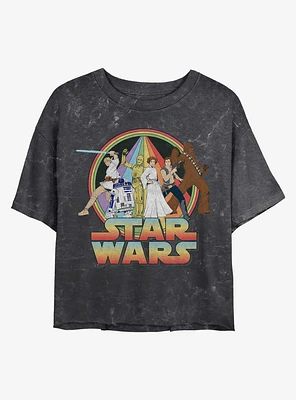 Star Wars Psychedelic Mineral Wash Crop Girls T-Shirt