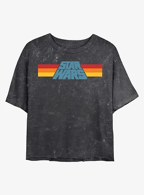 Star Wars Slant Logo Mineral Wash Crop Girls T-Shirt