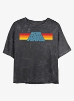 Star Wars Slant Logo Mineral Wash Crop Girls T-Shirt