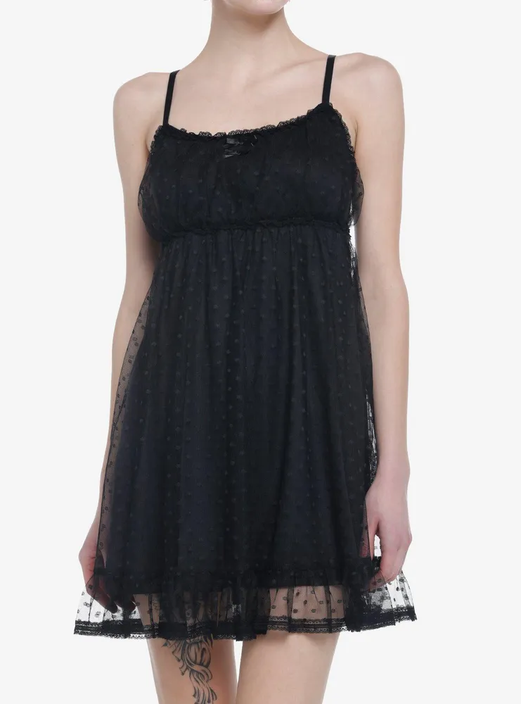 Black Empire Waist Slip Dress