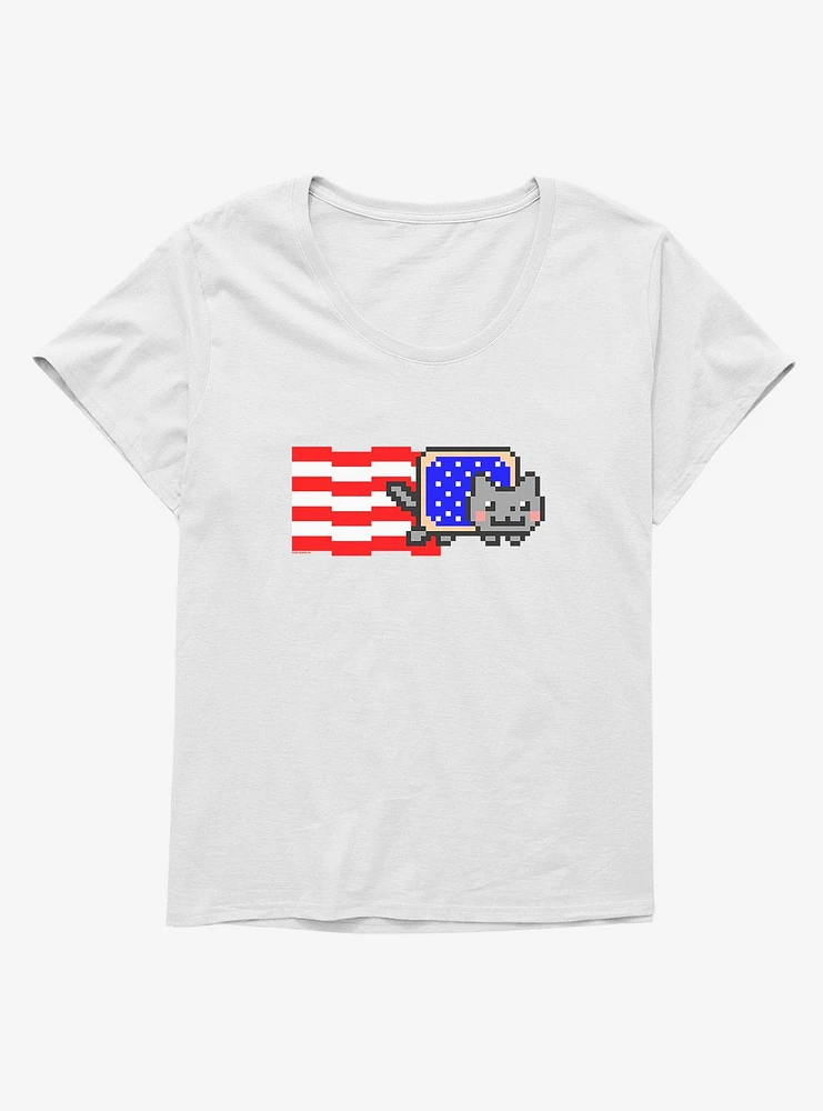 Nyan Cat American Flag Girls T-Shirt Plus