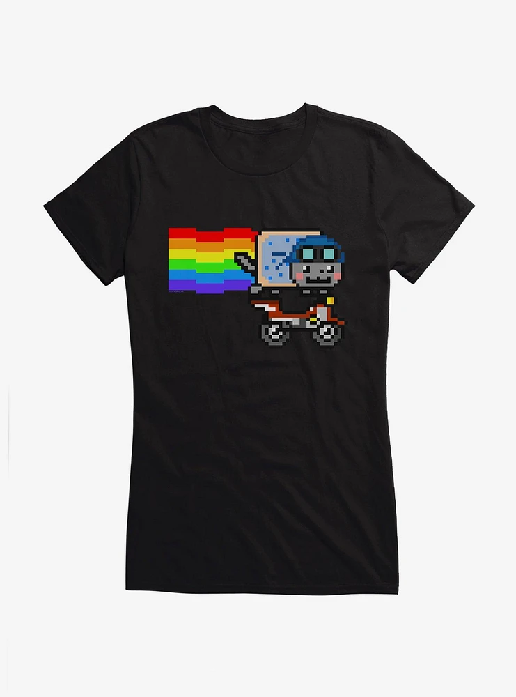 Nyan Cat Biker Girls T-Shirt