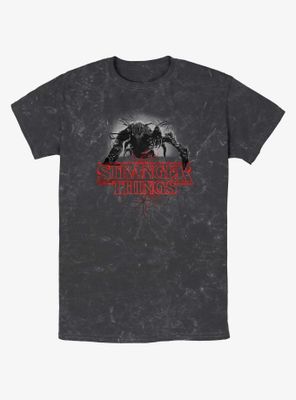 Stranger Things Logo Demogorgon Mineral Wash T-Shirt