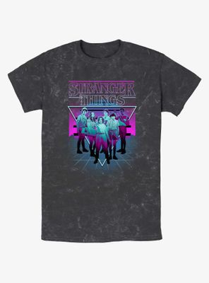 Stranger Things Neon Group Mineral Wash T-Shirt