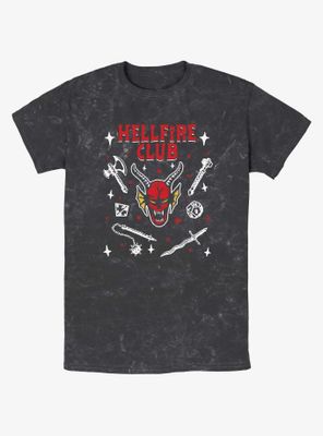 Stranger Things Textbook Hellfire Club Mineral Wash T-Shirt