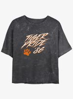 Stranger Things Hawkins Tiger Pride Mineral Wash Womens Crop T-Shirt