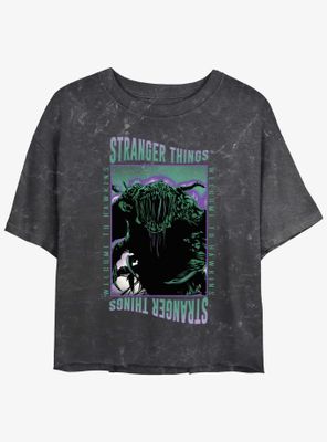 Stranger Things Monster Mineral Wash Womens Crop T-Shirt
