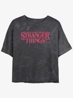 Stranger Things Spooky Logo Mineral Wash Womens Crop T-Shirt