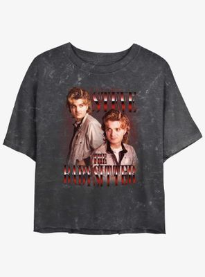 Stranger Things The Babysitter Mineral Wash Womens Crop T-Shirt