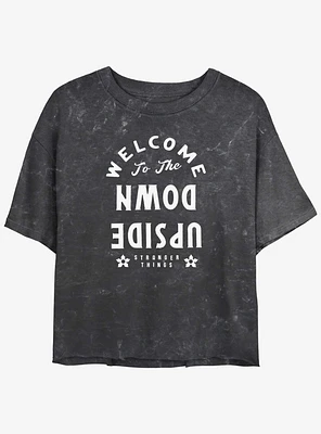 Stranger Things Welcome to the Upside Down Mineral Wash Womens Crop T-Shirt