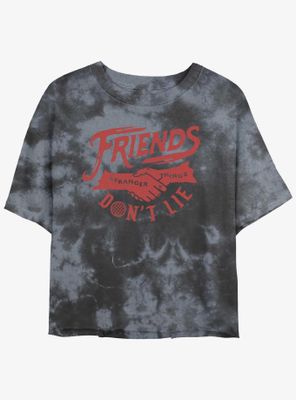 Stranger Things Friends Don't Lie Tie-Dye Womens Crop T-Shirt