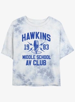 Stranger Things Hawkins AV Club Tie-Dye Womens Crop T-Shirt