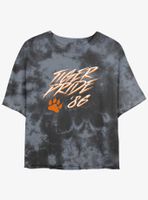 Stranger Things Hawkins Tiger Pride Tie-Dye Womens Crop T-Shirt