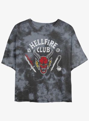 Stranger Things Hellfire Club Tie-Dye Womens Crop T-Shirt
