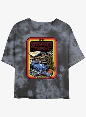 Stranger Things Retro Poster Tie-Dye Womens Crop T-Shirt