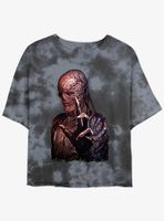 Stranger Things Shadow Vecna Portrait Tie-Dye Womens Crop T-Shirt