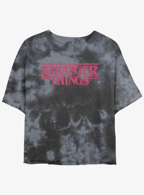 Stranger Things Spooky Logo Tie-Dye Womens Crop T-Shirt