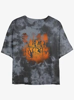 Stranger Things Spooky Upside Down Tie-Dye Womens Crop T-Shirt