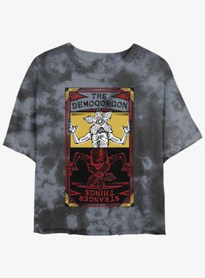 Stranger Things The Demogorgon Fate Tie-Dye Womens Crop T-Shirt