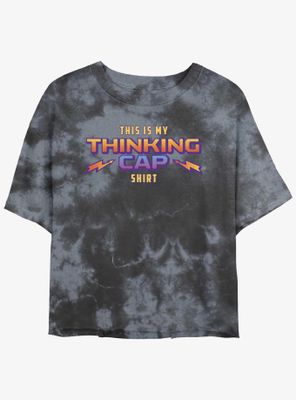 Stranger Things Thinking Cap Tie-Dye Womens Crop T-Shirt