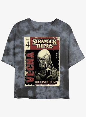 Stranger Things Vecna Pulp Comic Tie-Dye Womens Crop T-Shirt