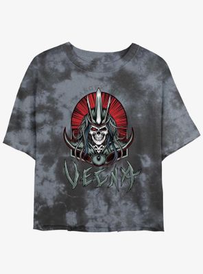 Stranger Things Vecna Tombstone Badge Tie-Dye Womens Crop T-Shirt