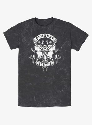 Stranger Things Demobat Slayer Emblem Mineral Wash T-Shirt