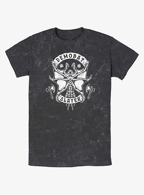 Stranger Things Demobat Slayer Emblem Mineral Wash T-Shirt