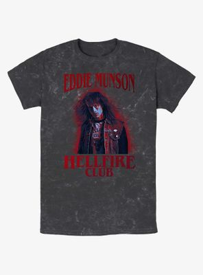 Stranger Things Eddie Munson Hellfire Club Portrait Mineral Wash T-Shirt