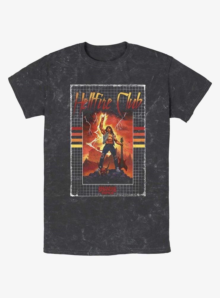 Stranger Things Eddie Munson Hellfire Club VHS Mineral Wash T-Shirt