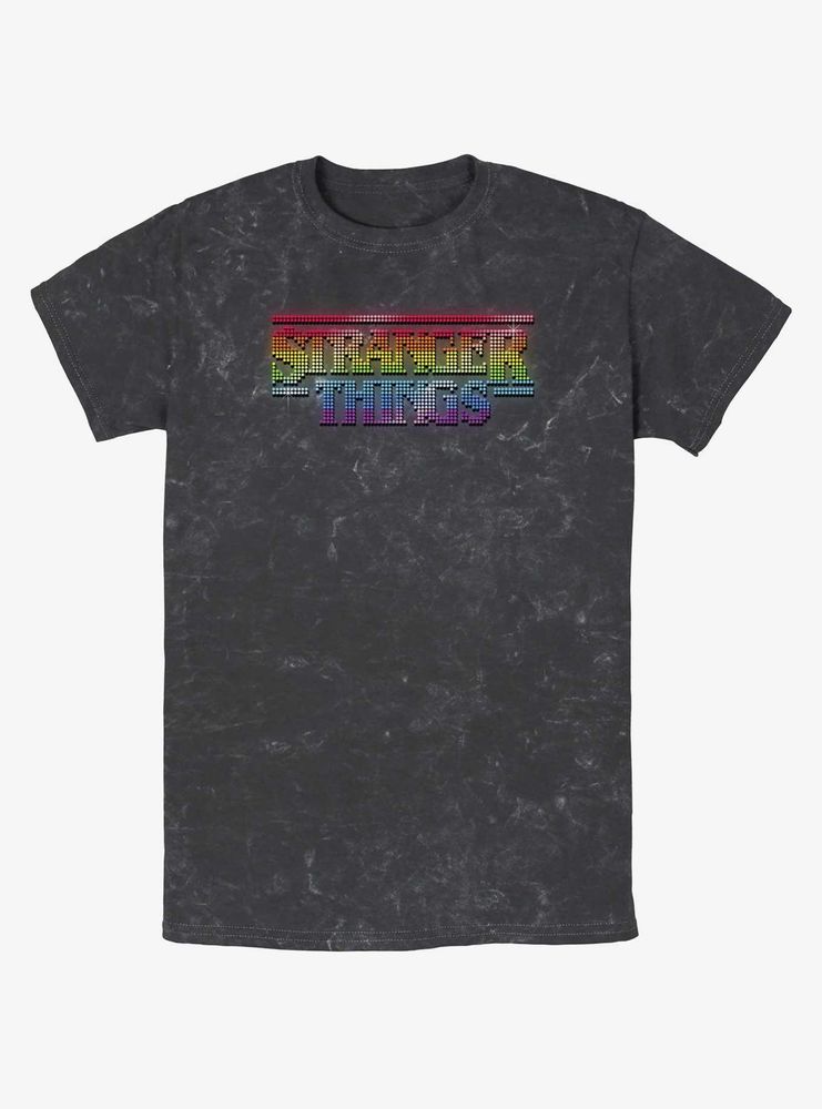 Stranger Things Rainbow Logo Mineral Wash T-Shirt