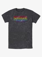 Stranger Things Rainbow Logo Mineral Wash T-Shirt
