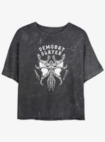 Stranger Things Demobat Slayer Mineral Wash Womens Crop T-Shirt