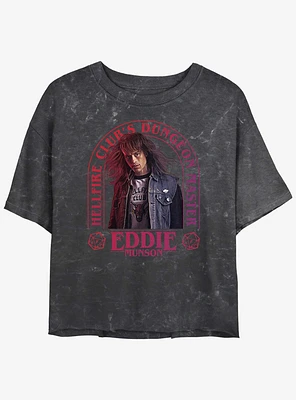 Stranger Things Dungeon Master Eddie Munson Mineral Wash Womens Crop T-Shirt
