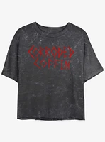 Stranger Things Eddie Munson Corroded Coffin Mineral Wash Womens Crop T-Shirt
