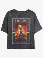 Stranger Things Eddie Munson Hellfire Club VHS Mineral Wash Womens Crop T-Shirt