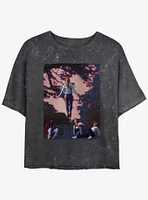 Stranger Things Floating Max Mineral Wash Womens Crop T-Shirt