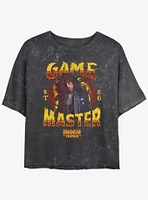 Stranger Things Game Master Eddie Munson Mineral Wash Womens Crop T-Shirt