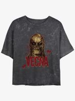 Stranger Things Gritty Vecna Mineral Wash Womens Crop T-Shirt