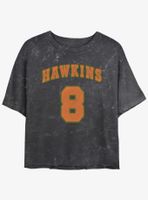Stranger Things Hawkins Eight Mineral Wash Womens Crop T-Shirt