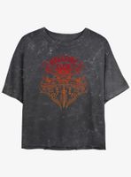 Stranger Things Hellfire Club Weapon Mineral Wash Womens Crop T-Shirt