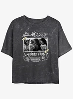 Stranger Things Hellfire Club Scrapbook Mineral Wash Womens Crop T-Shirt