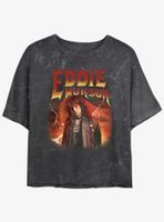 Stranger Things Metal Eddie Munson Mineral Wash Womens Crop T-Shirt