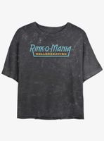 Stranger Things Rink-O-Mania Logo Mineral Wash Womens Crop T-Shirt