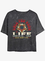 Stranger Things Roll For Your Life Mineral Wash Womens Crop T-Shirt