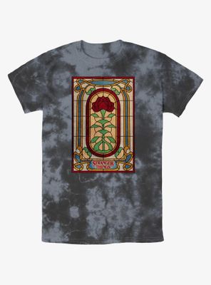 Stranger Things Stained Glass Rose Tie-Dye T-Shirt
