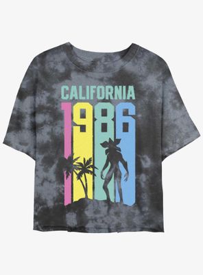 Stranger Things California Demogorgon Tie-Dye Womens Crop T-Shirt