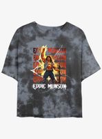 Stranger Things Eddue Munson Stack Tie-Dye Womens Crop T-Shirt